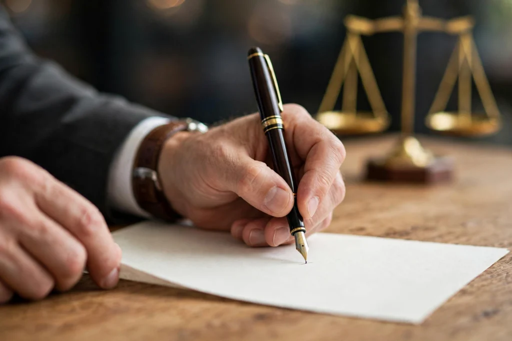 Signing divorce legal documents