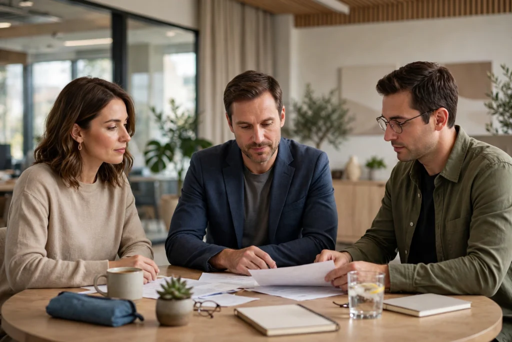 Calm separation mediation meeting